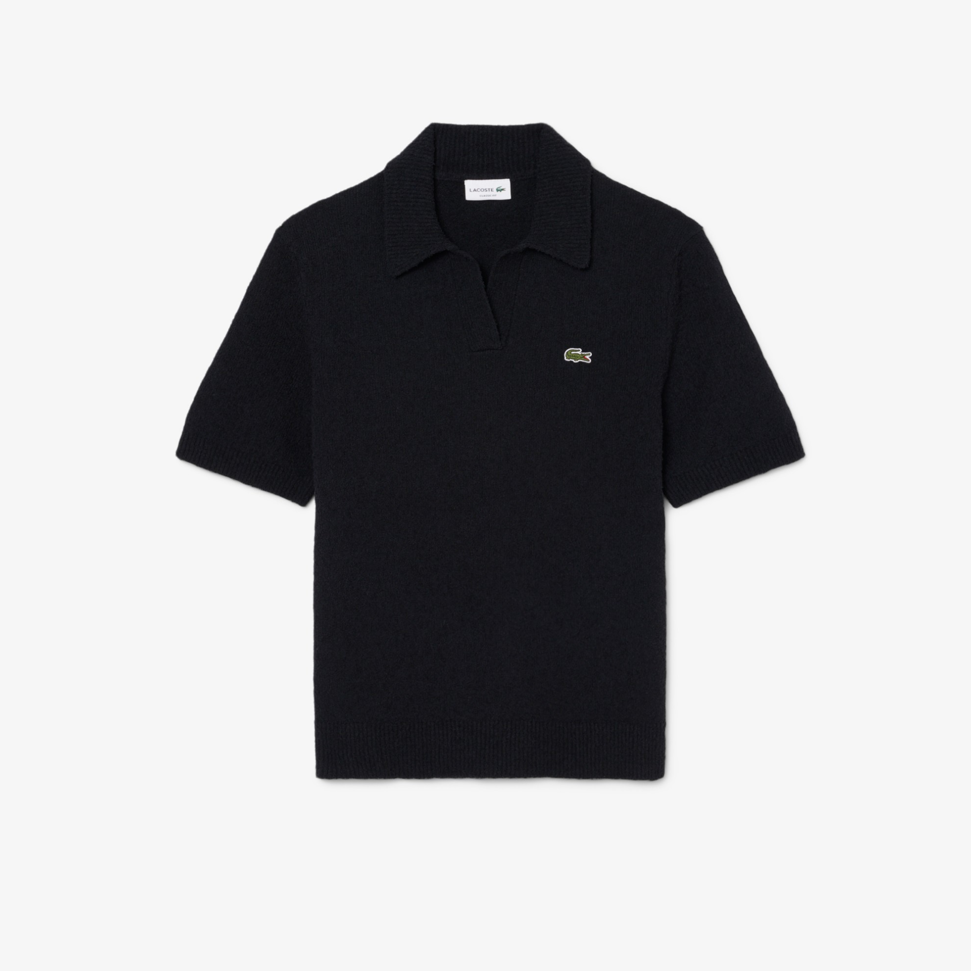Εικόνα της Ανδρική Bouclé Knit Polo Μπλούζα Classic Fit