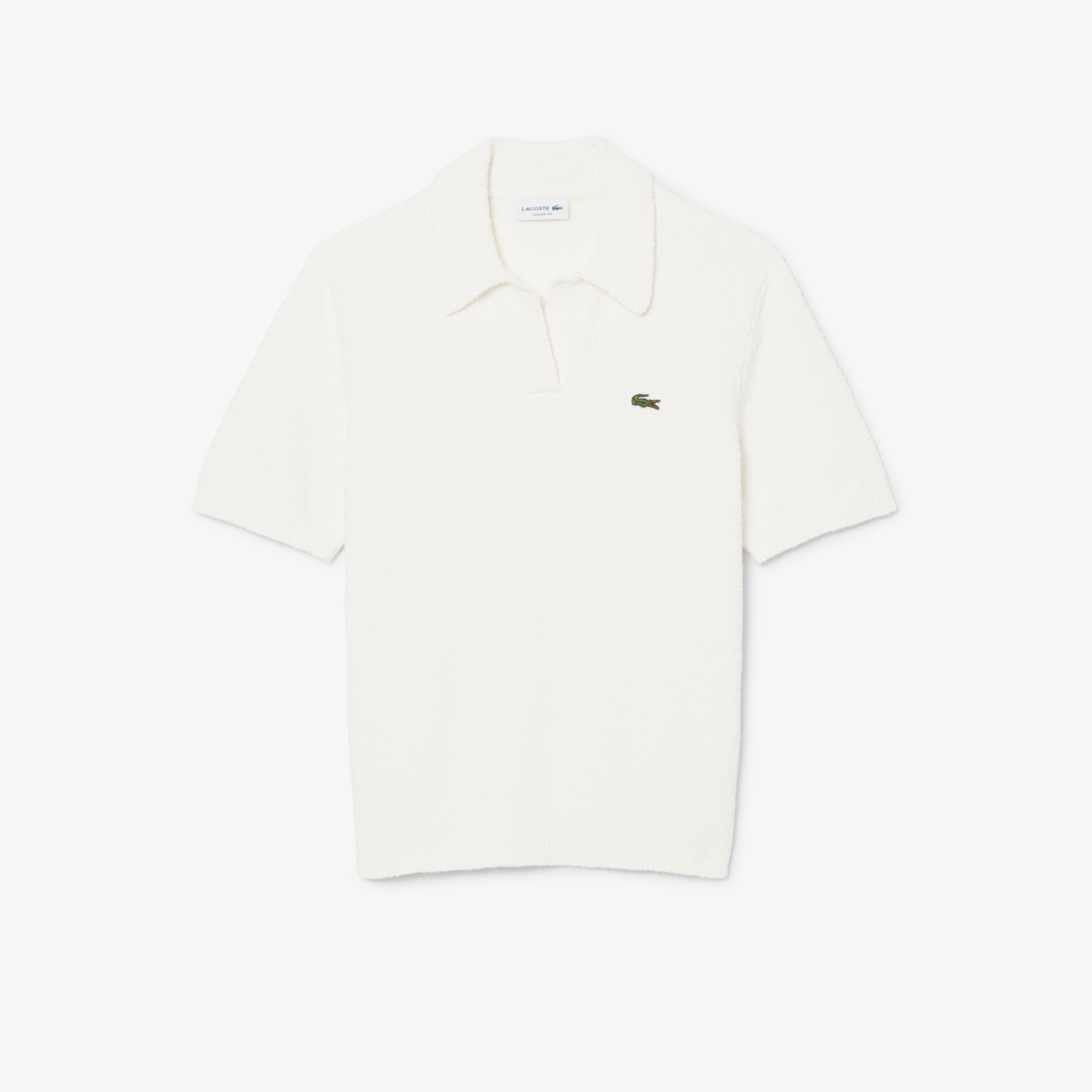 Εικόνα της Ανδρική Bouclé Knit Polo Μπλούζα Classic Fit