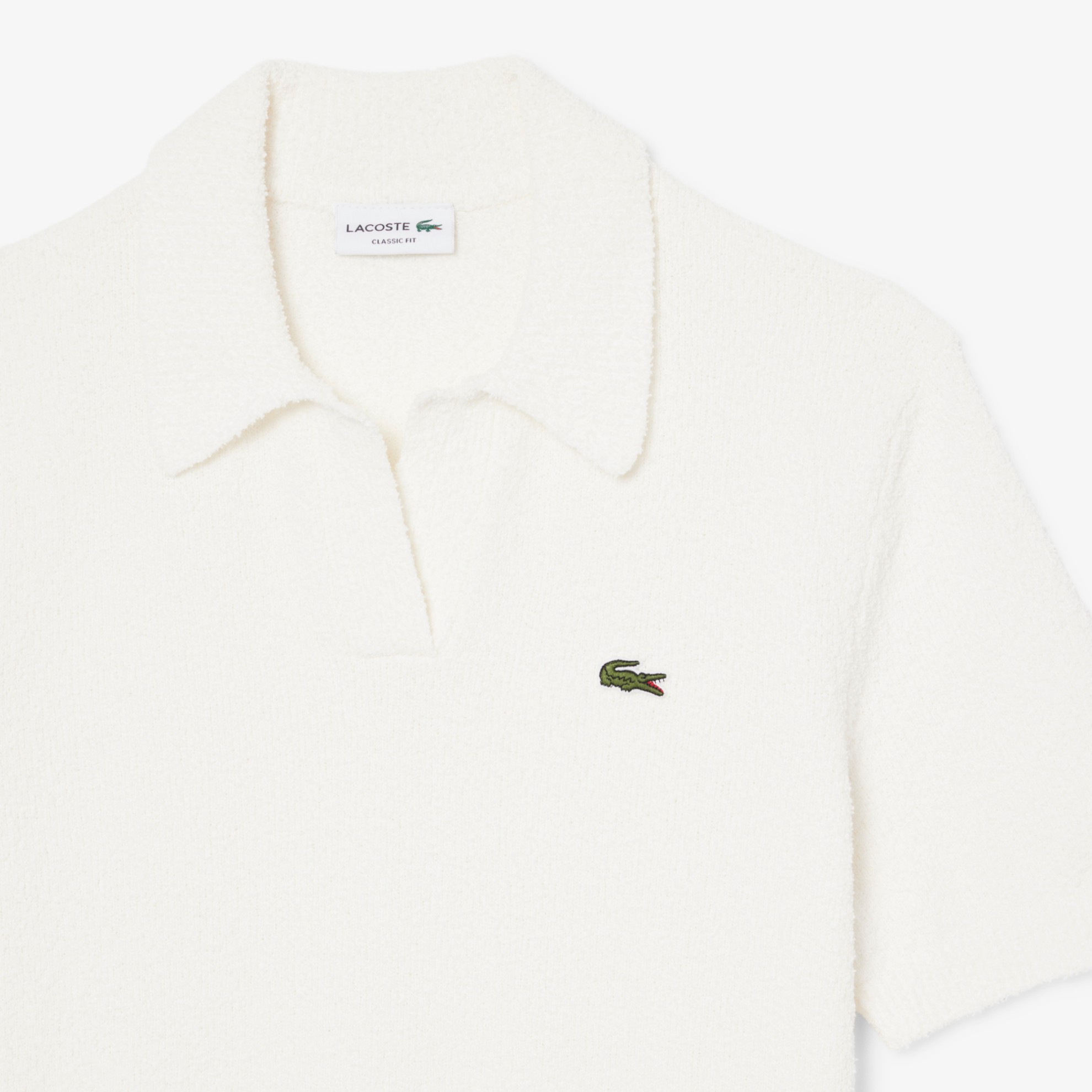 Εικόνα της Ανδρική Bouclé Knit Polo Μπλούζα Classic Fit