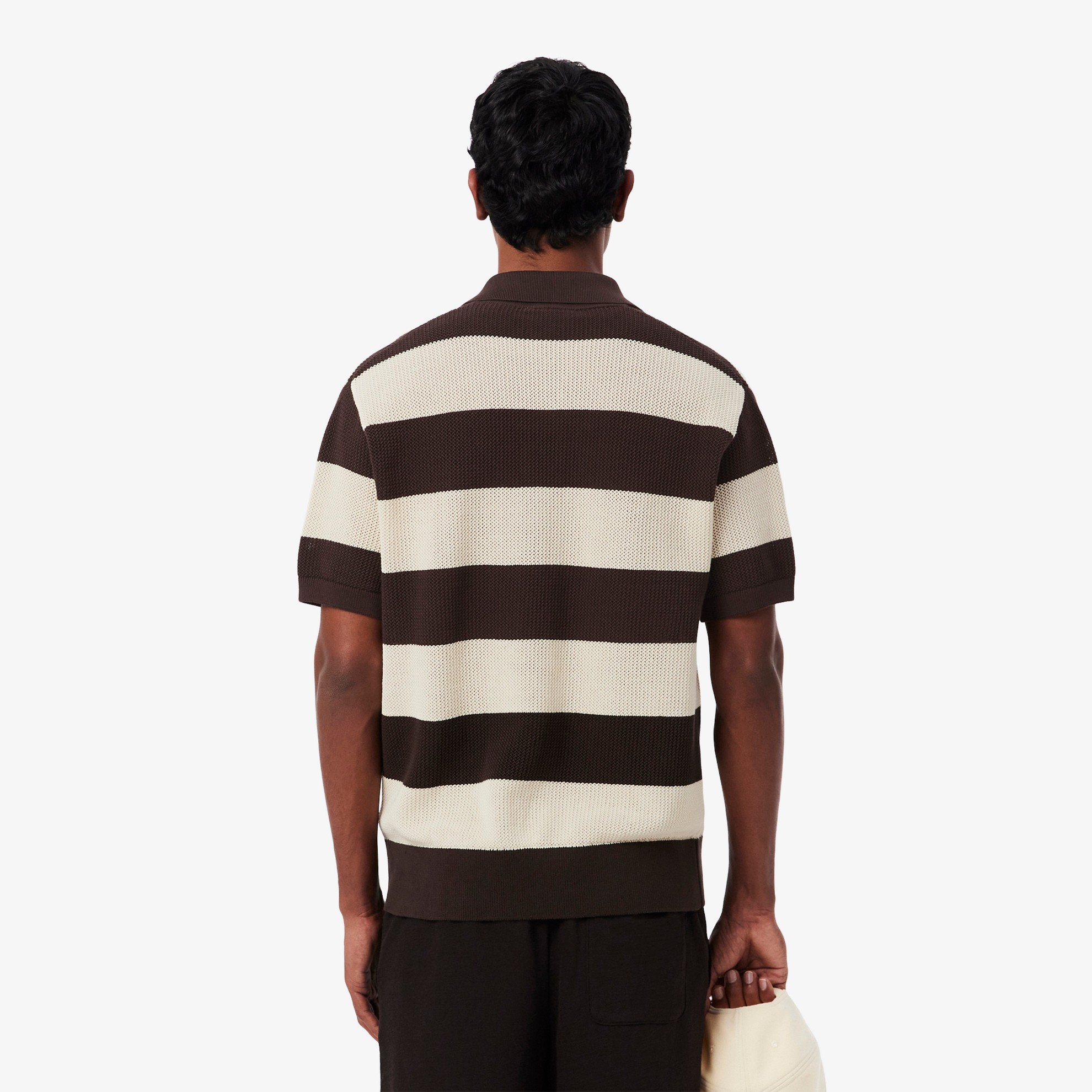 Εικόνα της Ανδρικό Κοντομάνικο Striped Polo Collar Πουλόβερ 