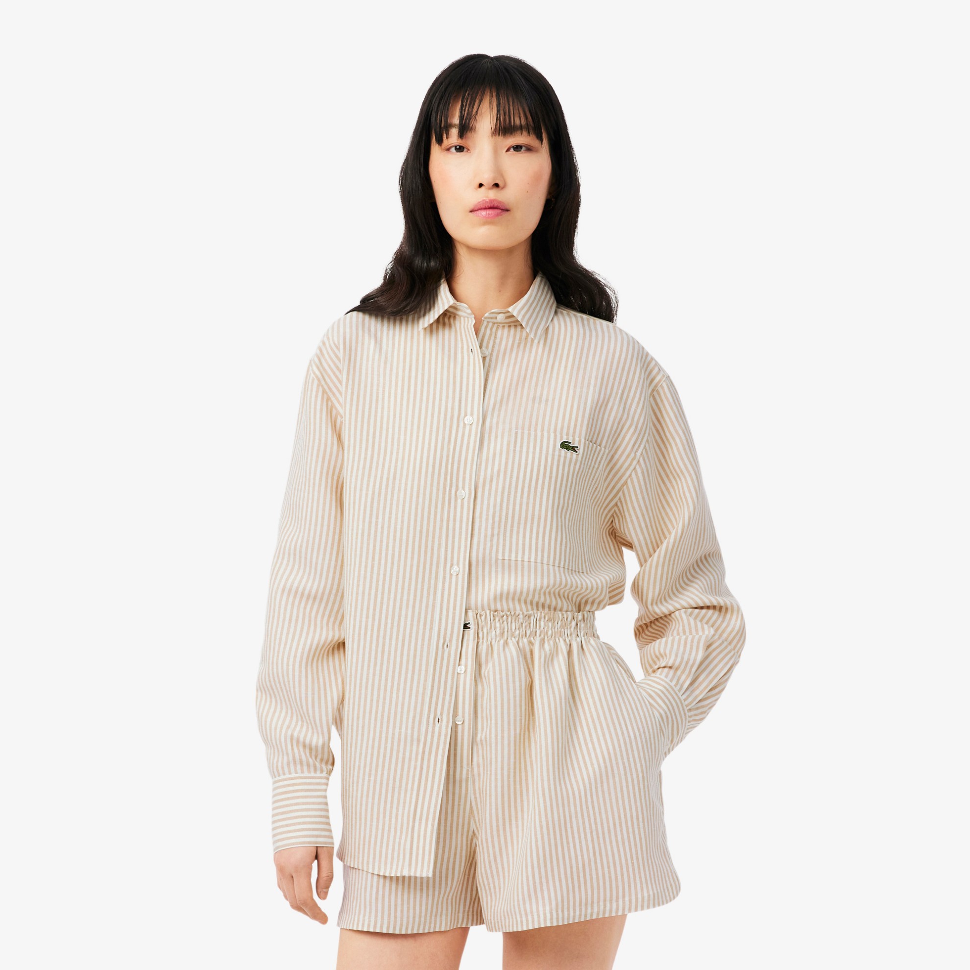 Εικόνα της Γυναικείο Oversized Linen Blend Πουκάμισο