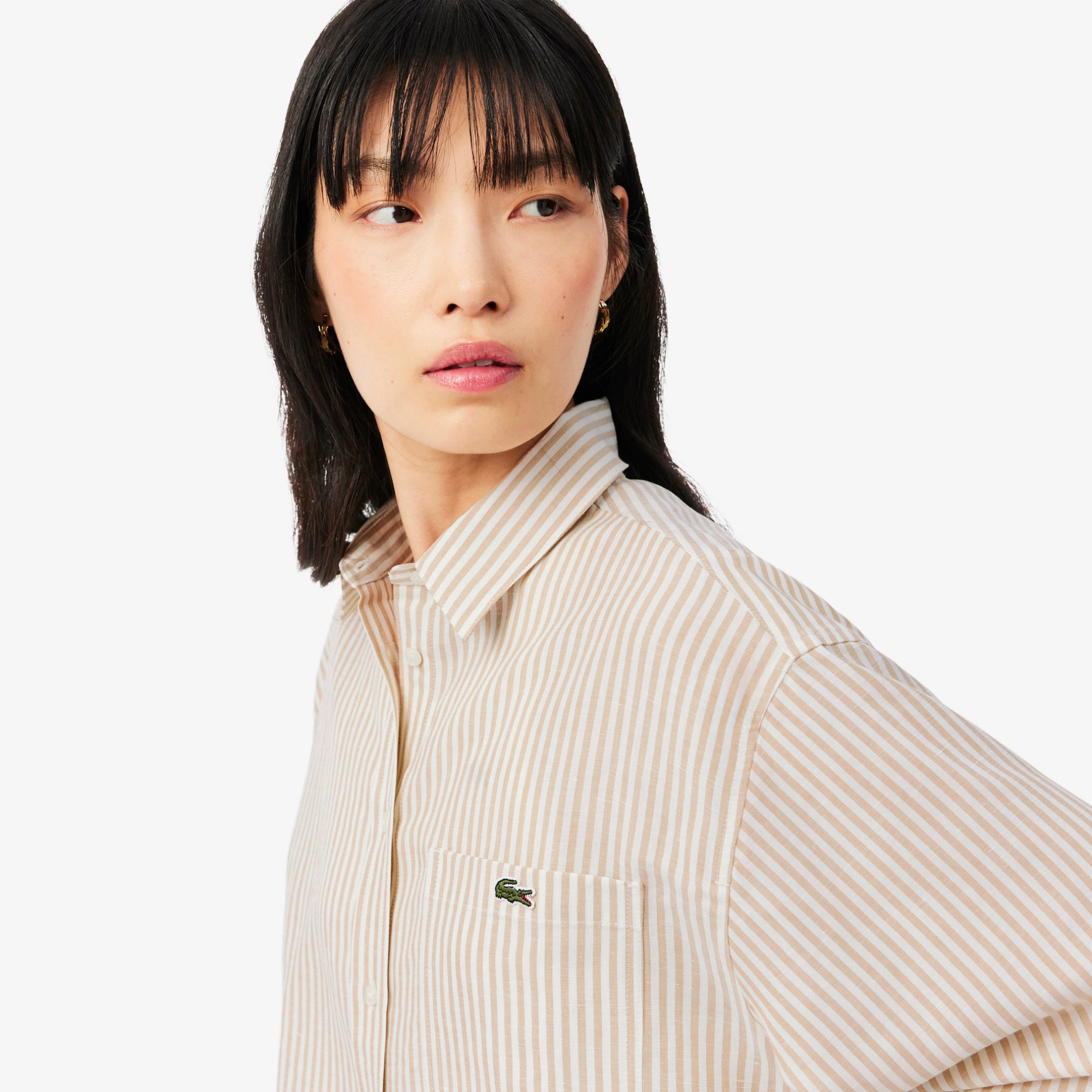 Εικόνα της Γυναικείο Oversized Linen Blend Πουκάμισο