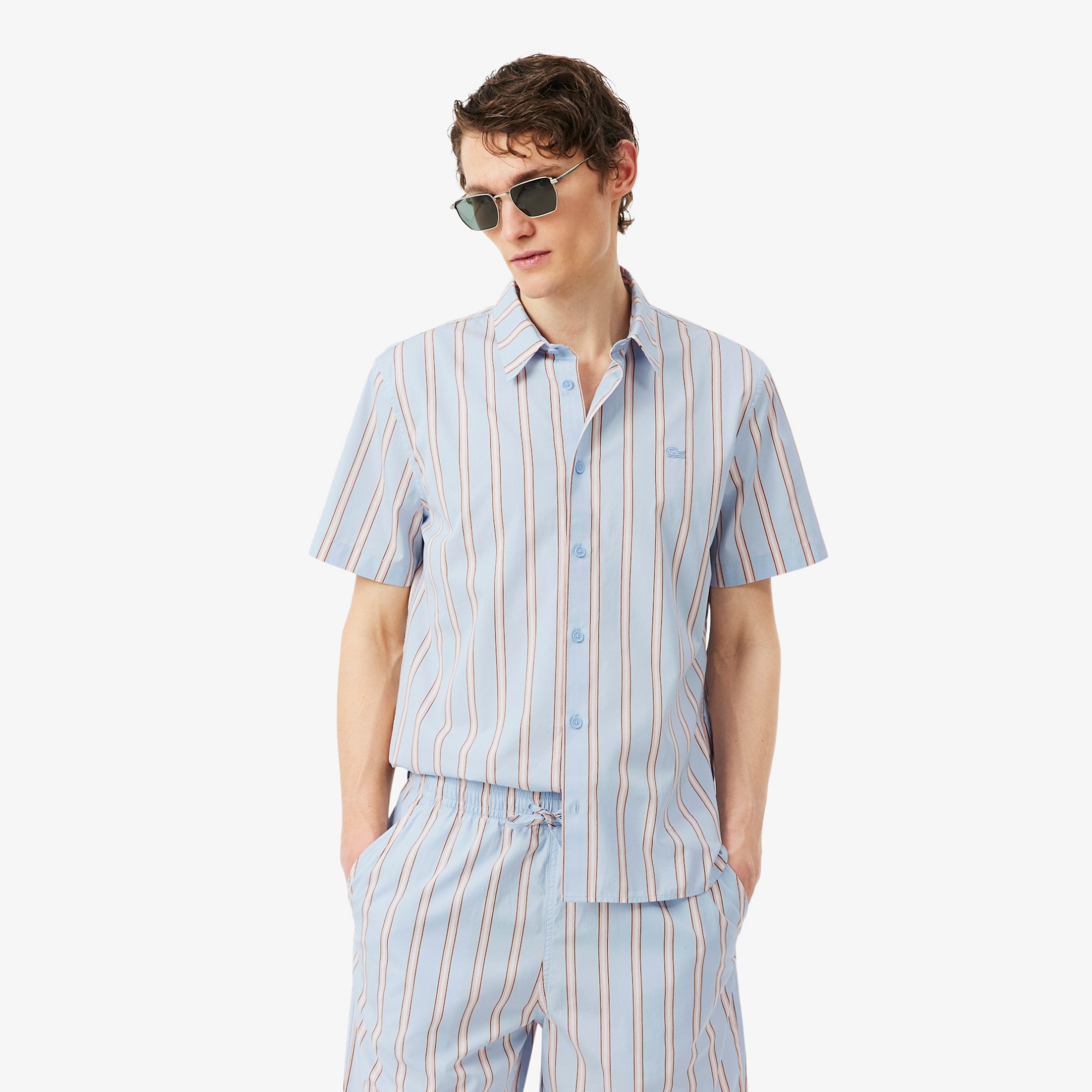 Εικόνα της Ανδρικό Ριγέ Poplin Πουκάμισο Regular Fit 