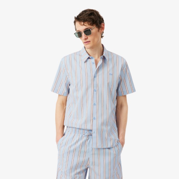 Εικόνα της Ανδρικό Ριγέ Poplin Πουκάμισο Regular Fit 