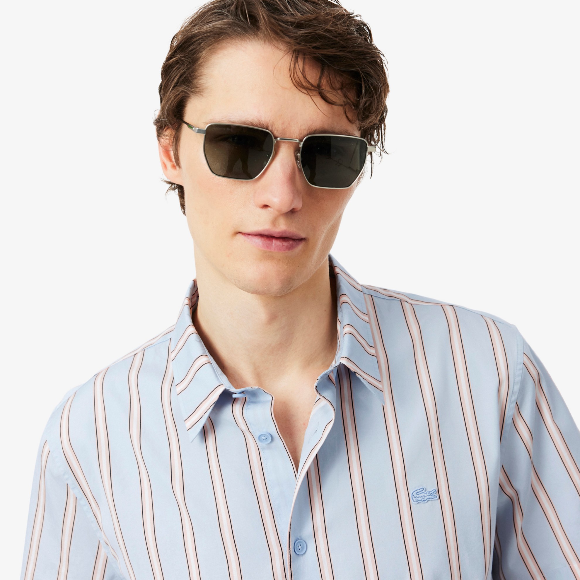 Εικόνα της Ανδρικό Ριγέ Poplin Πουκάμισο Regular Fit 