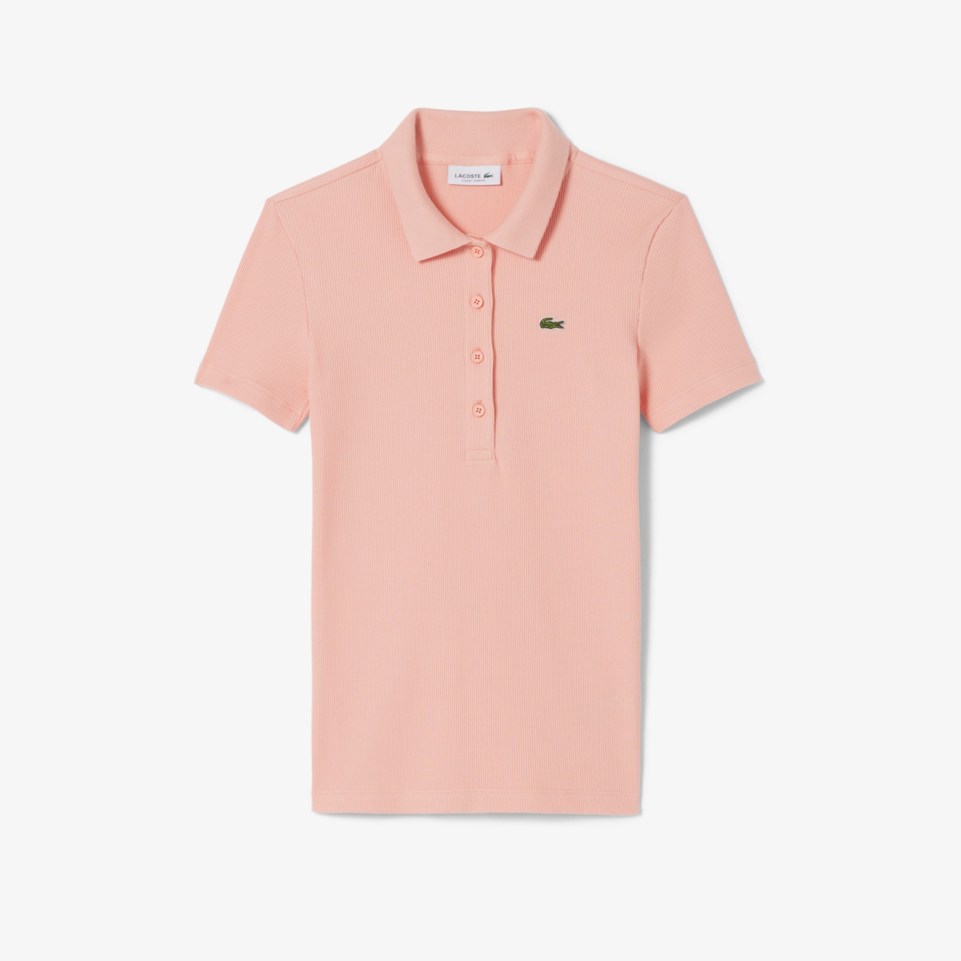 Εικόνα της Γυναικεία L.12.D Ribbed Cotton Polo Μπλούζα Slim Fit 