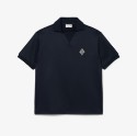 Badge Accent Fleece Polo Μπλούζα Loose Fit 