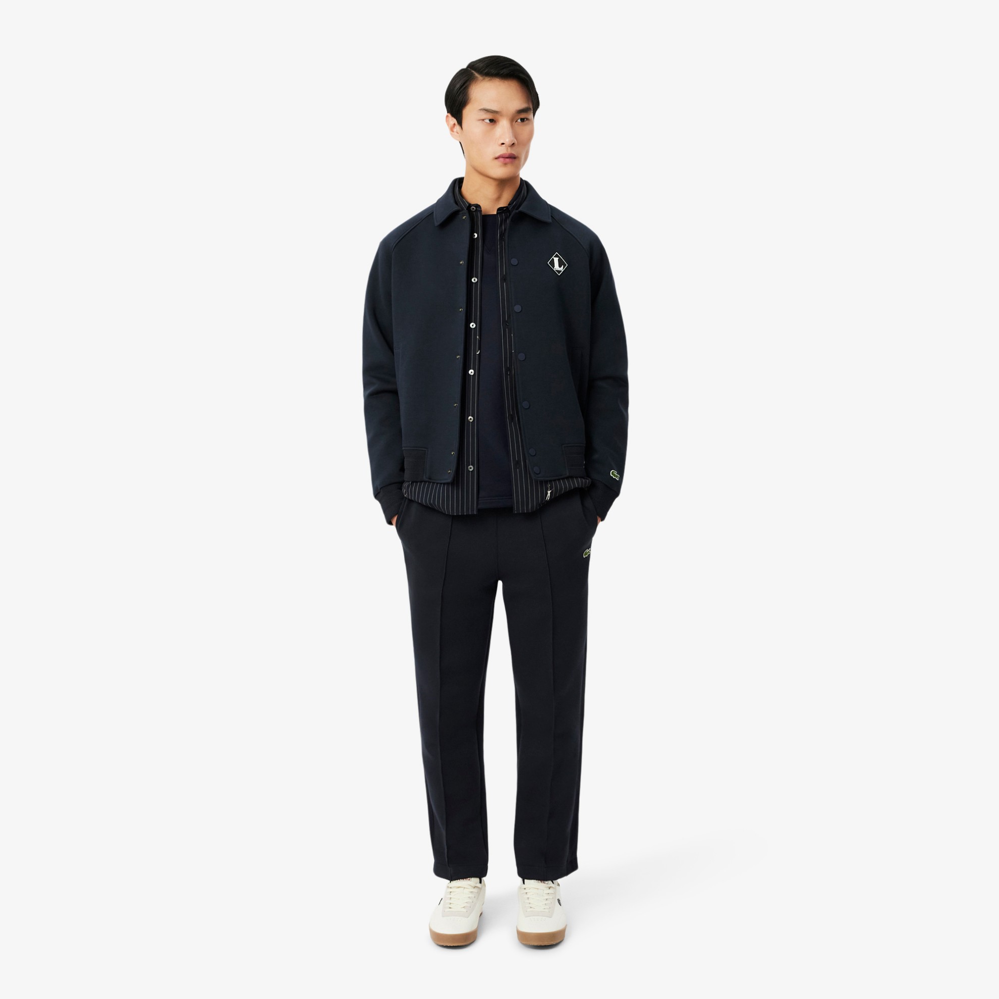 Εικόνα της Badge Accent Fleece Polo Μπλούζα Loose Fit 