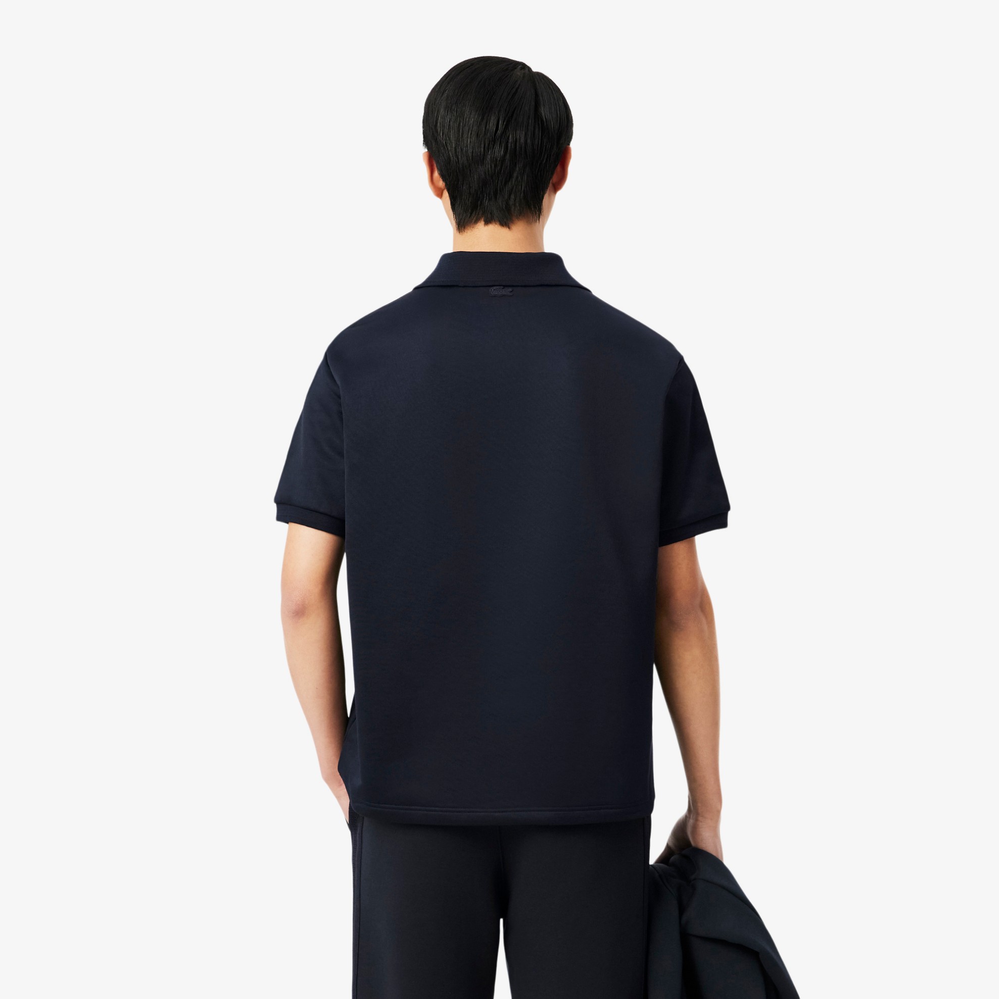 Εικόνα της Badge Accent Fleece Polo Μπλούζα Loose Fit 