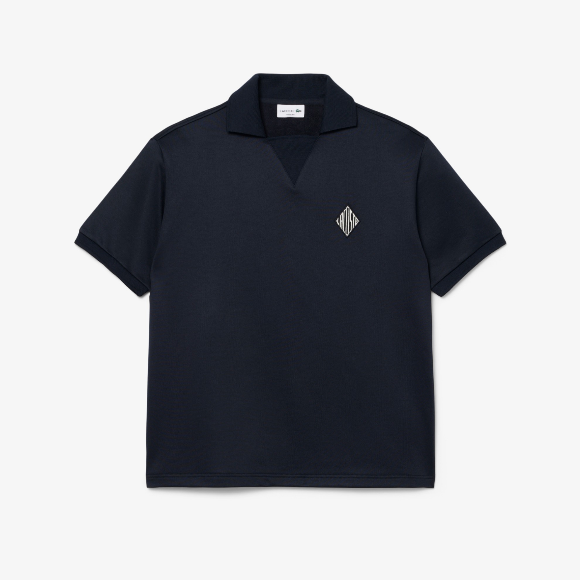 Εικόνα της Badge Accent Fleece Polo Μπλούζα Loose Fit 