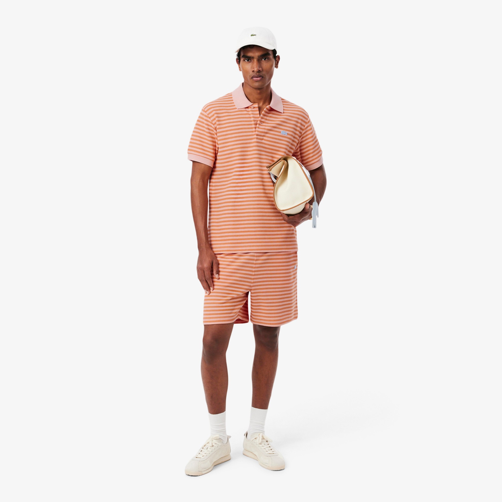 Εικόνα της Ανδρική Textured Ριγέ Polo Μπλούζα Classic Fit 