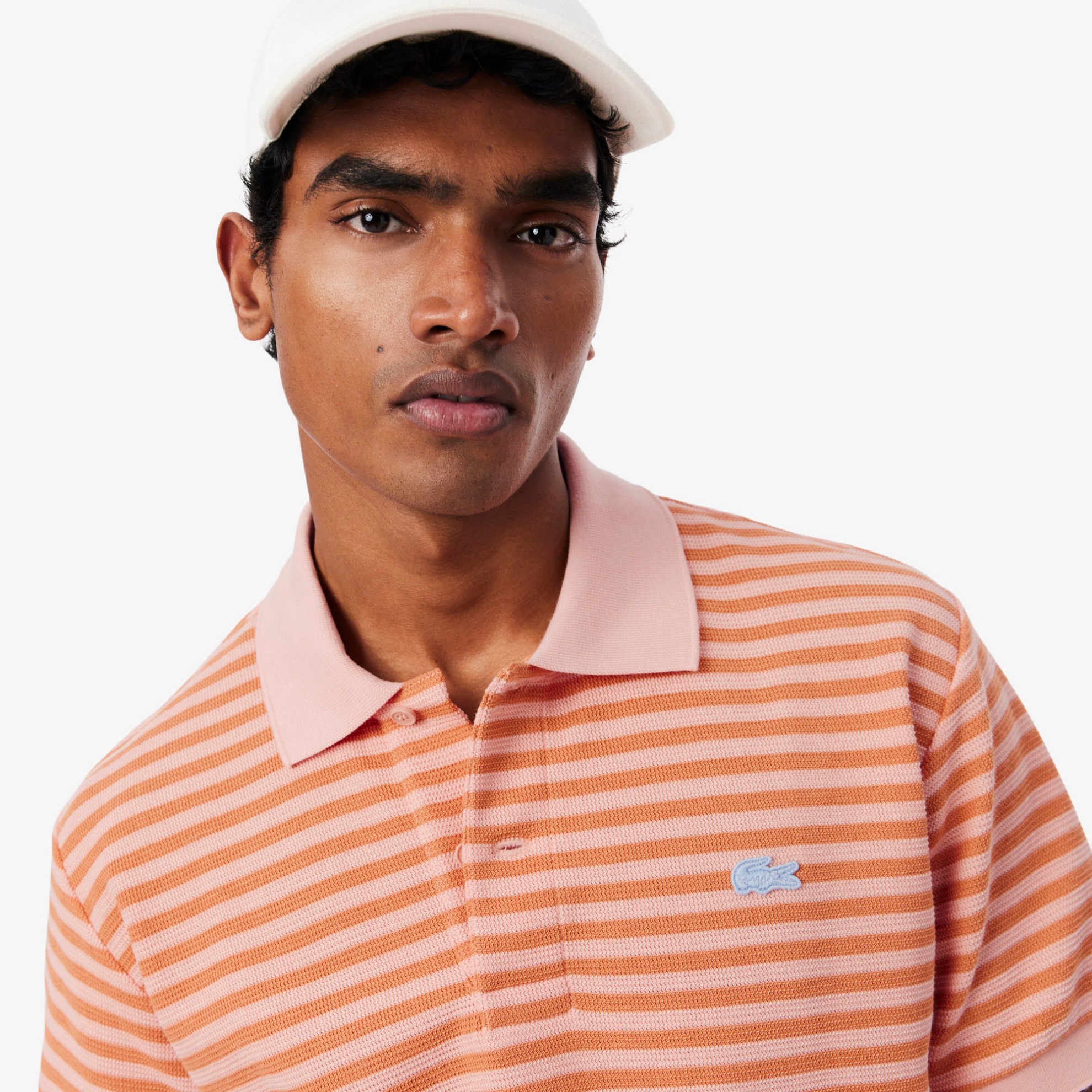 Εικόνα της Ανδρική Textured Ριγέ Polo Μπλούζα Classic Fit 