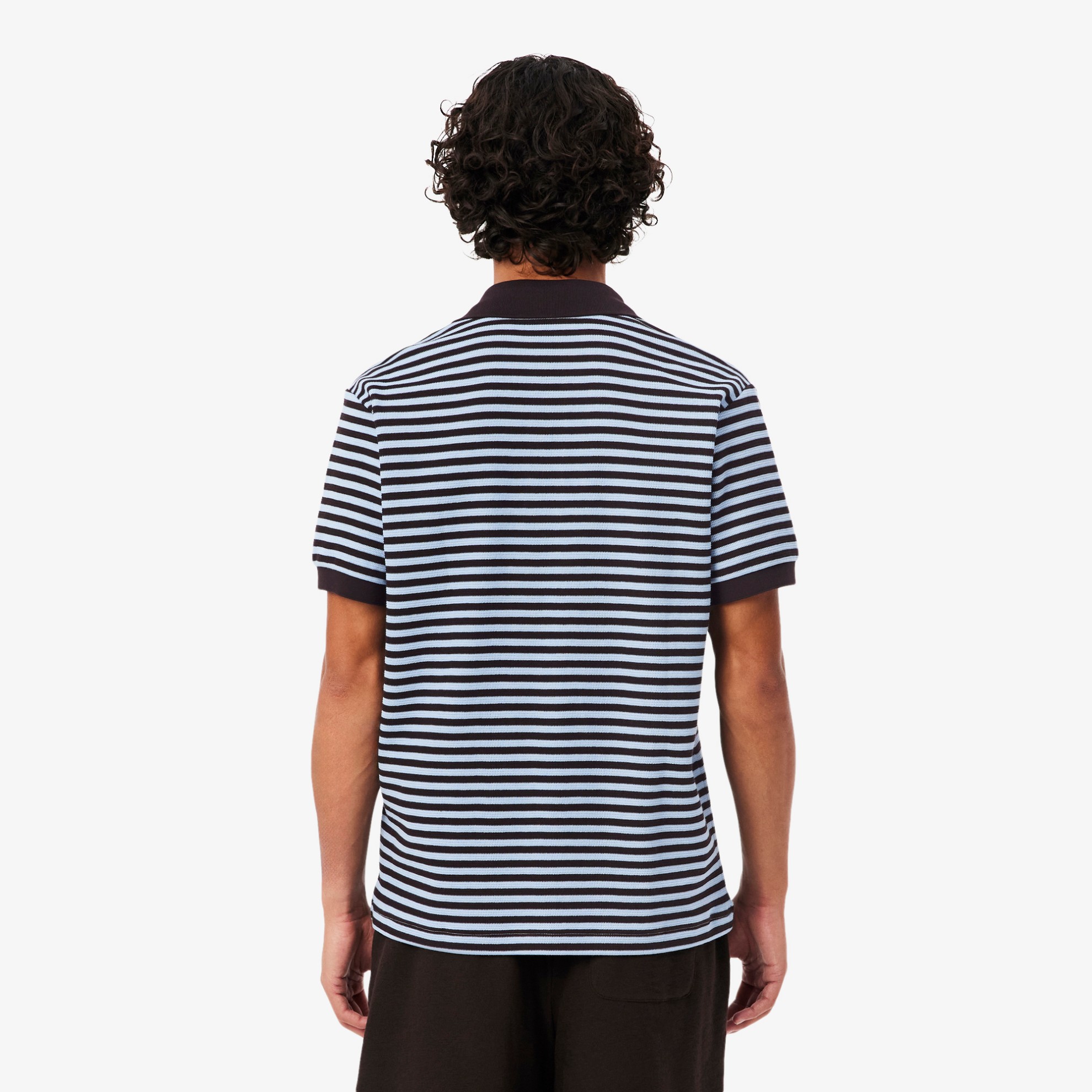 Εικόνα της Ανδρική Textured Ριγέ Polo Μπλούζα Classic Fit 