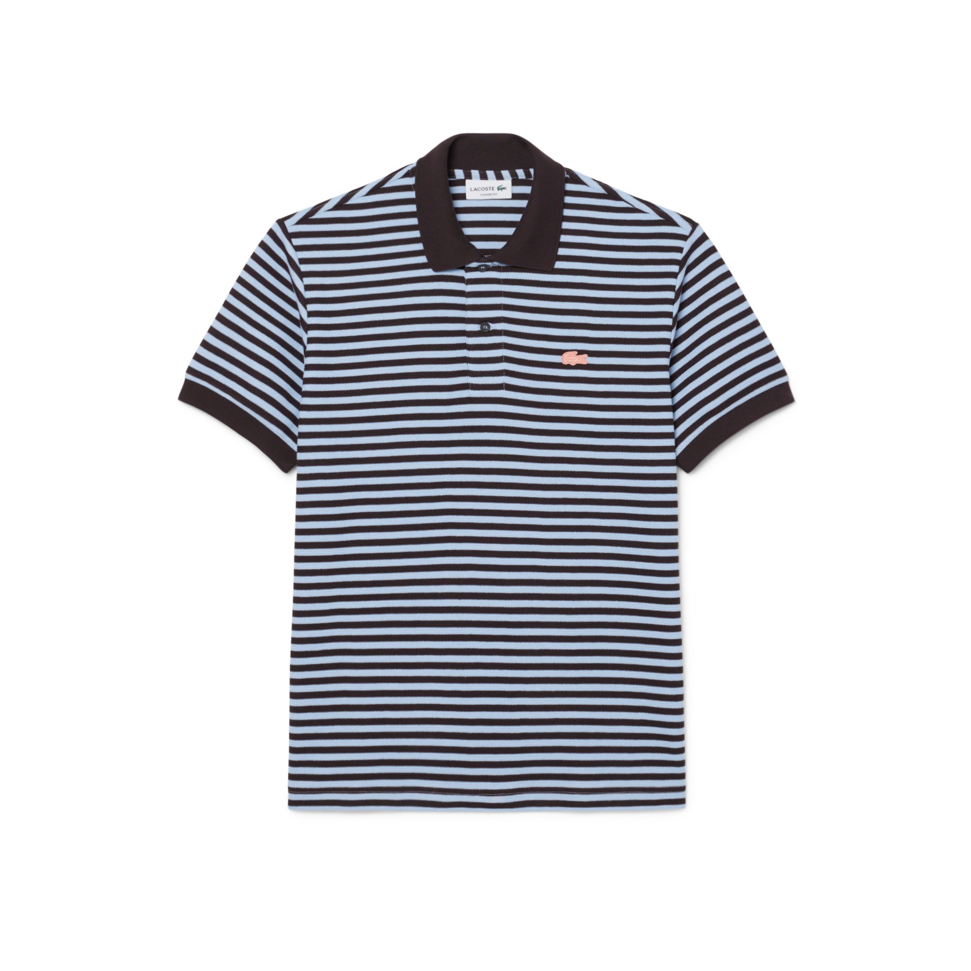 Εικόνα της Ανδρική Textured Ριγέ Polo Μπλούζα Classic Fit 