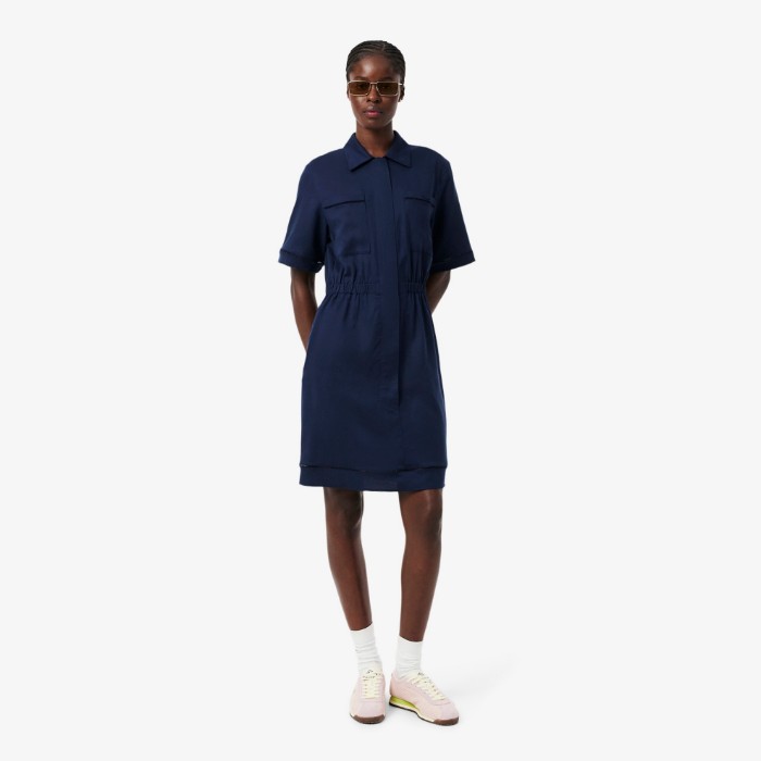 Εικόνα της Γυναικείο Fluid Linen Blend Shirt Φόρεμα