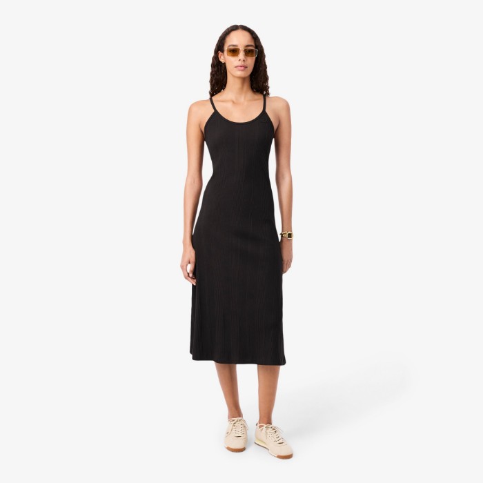 Εικόνα της Γυναικείο Ribbed Cotton Strappy Maxi Φόρεμα 