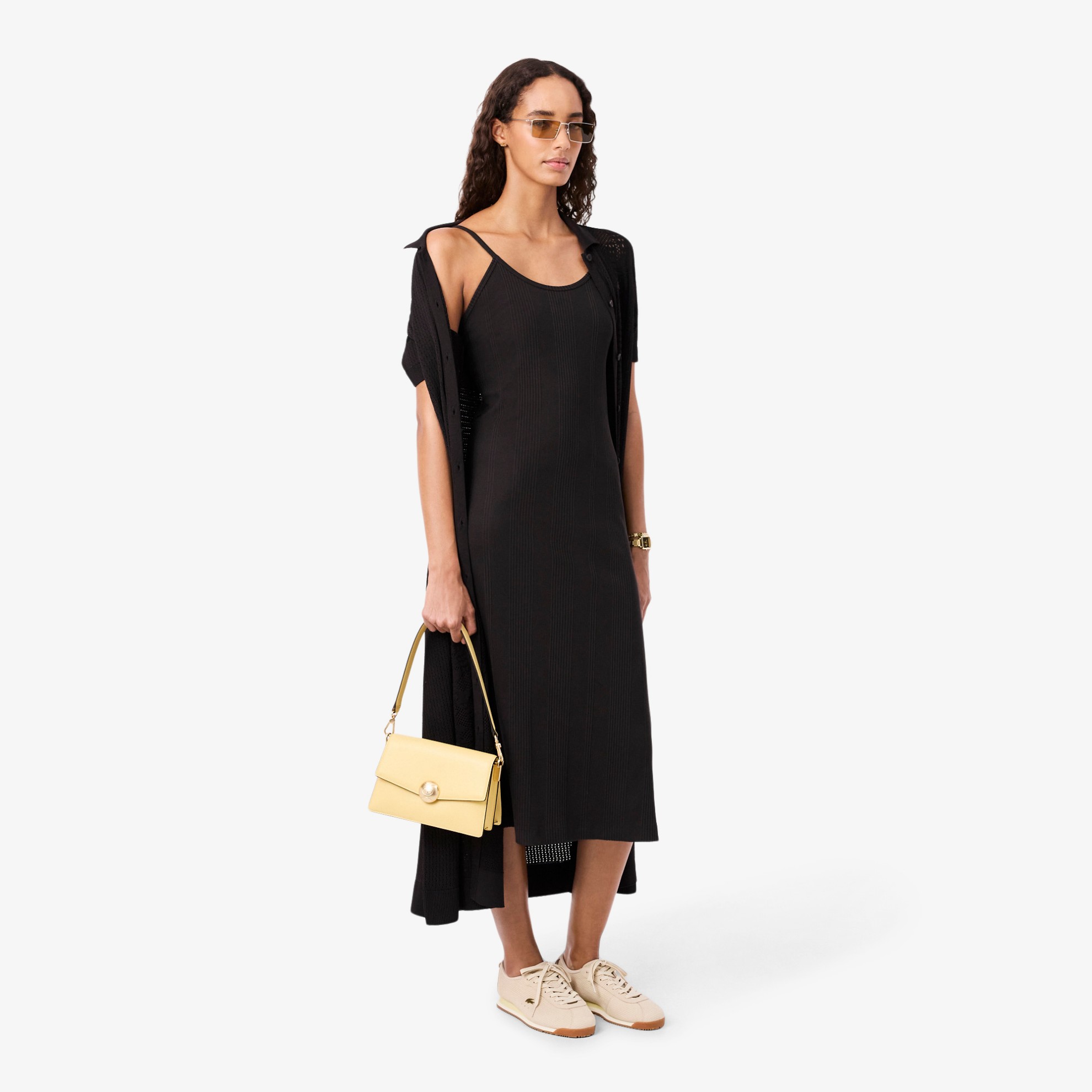 Εικόνα της Γυναικείο Ribbed Cotton Strappy Maxi Φόρεμα 