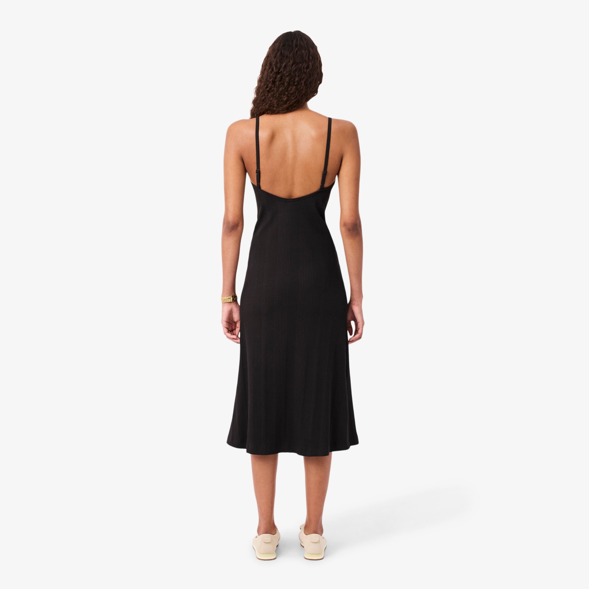 Εικόνα της Γυναικείο Ribbed Cotton Strappy Maxi Φόρεμα 