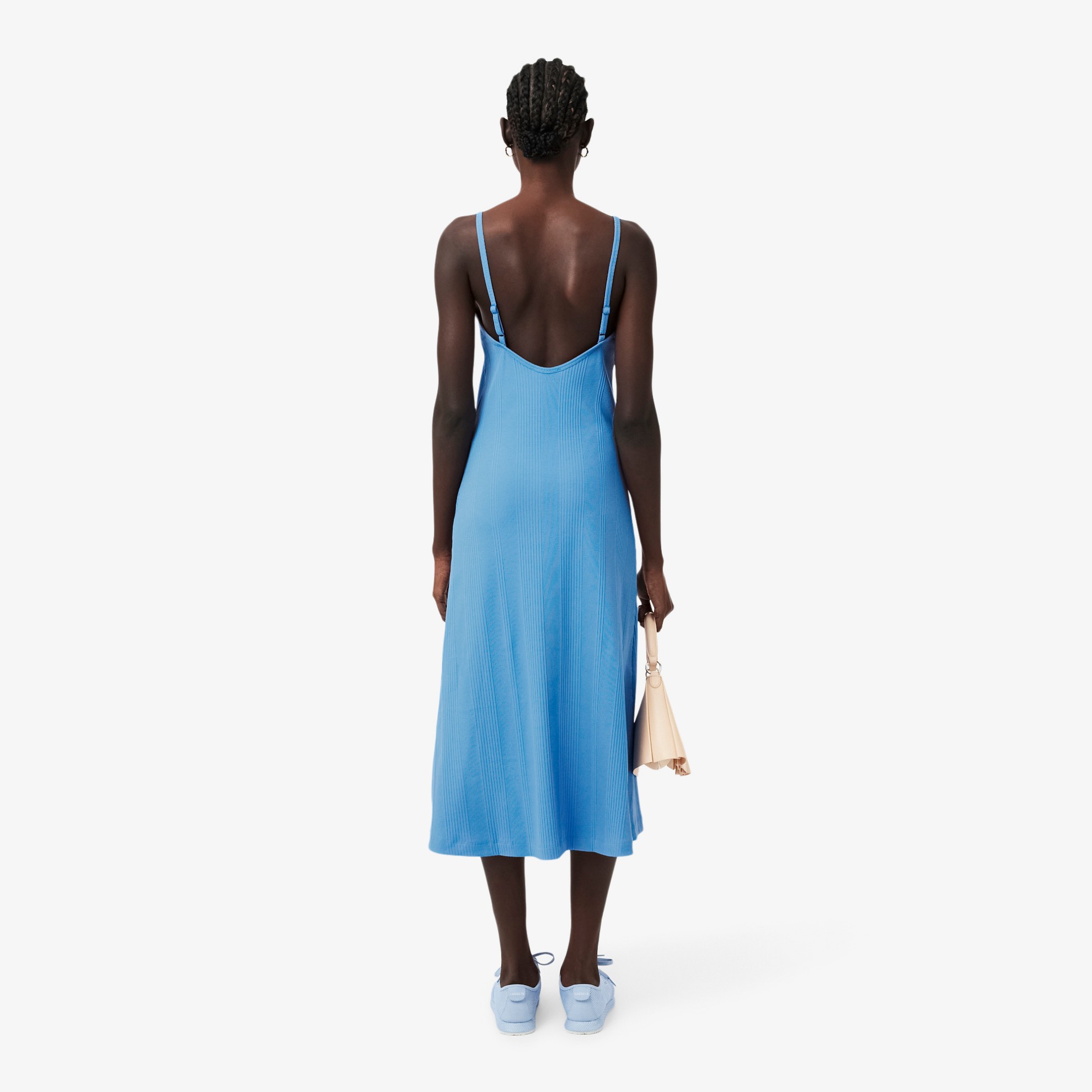 Εικόνα της Γυναικείο Ribbed Cotton Strappy Maxi Φόρεμα 