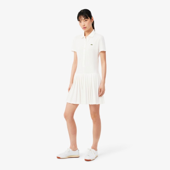 Εικόνα της Γυναικείο Stretch Piqué Pleated Polo Φόρεμα 
