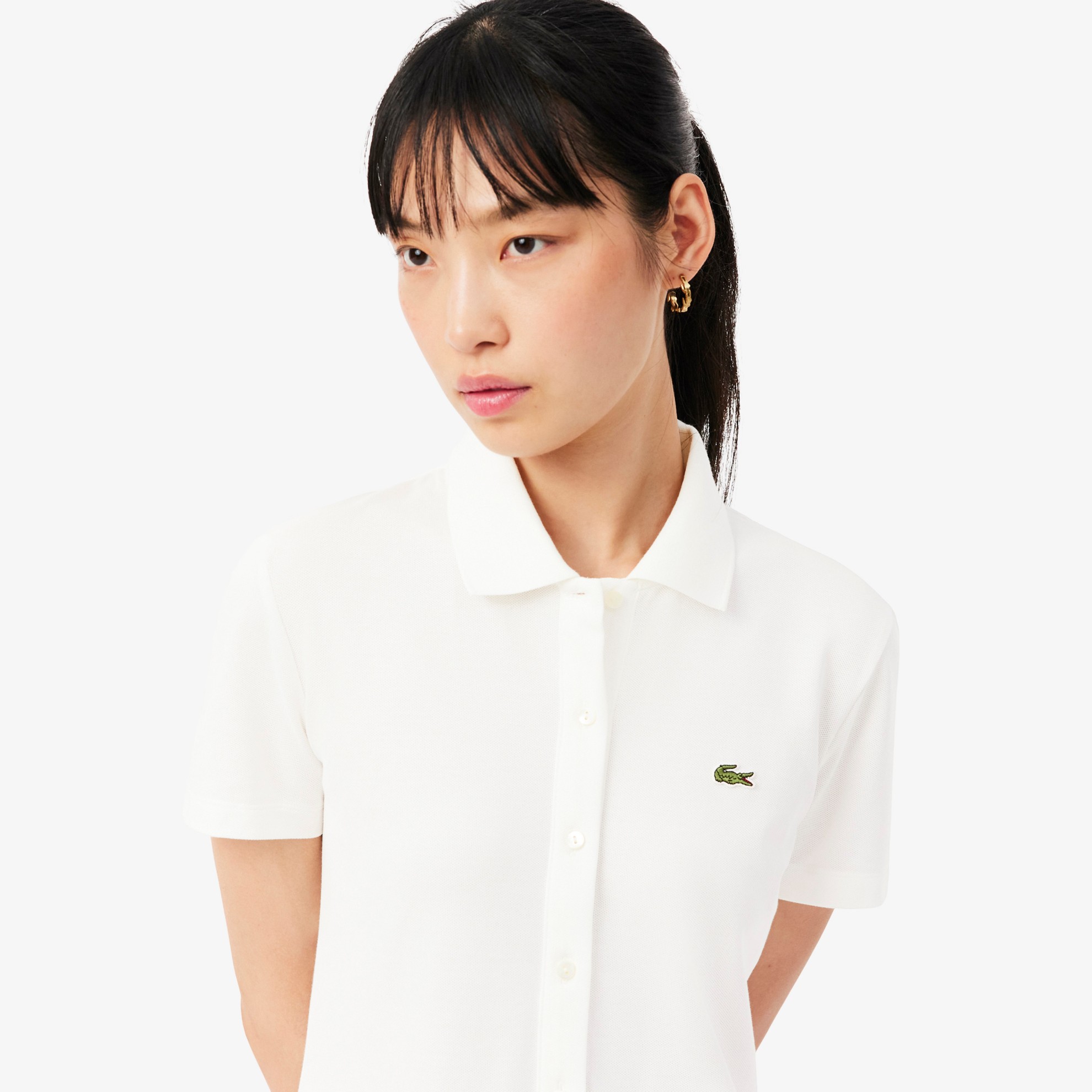 Εικόνα της Γυναικείο Stretch Piqué Pleated Polo Φόρεμα 