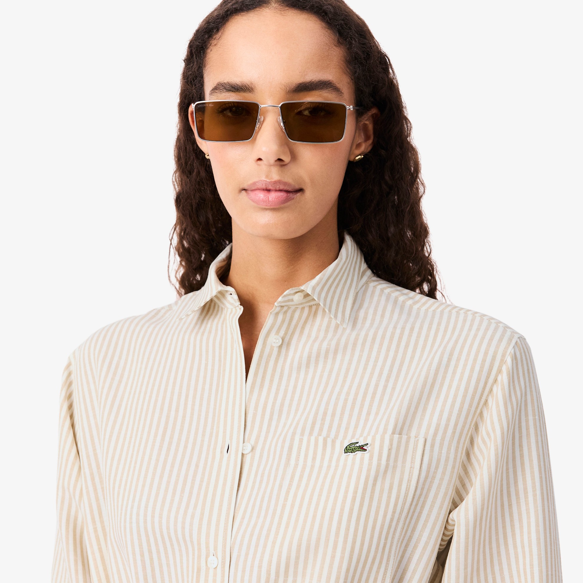 Εικόνα της Γυναικείο Oversized Linen Blend Shirt Φόρεμα 
