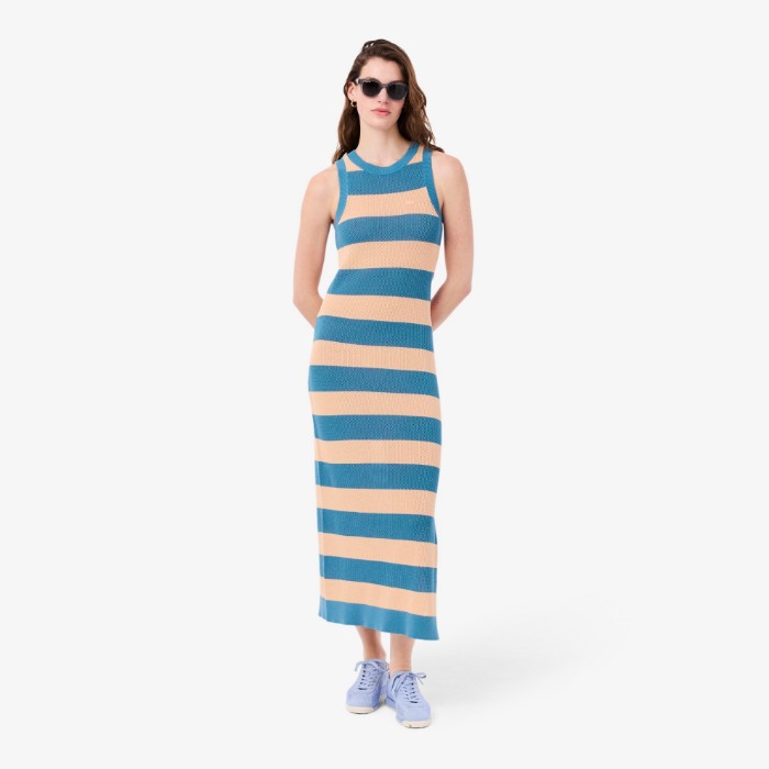 Εικόνα της Γυναικείο Striped Cotton Φόρεμα 