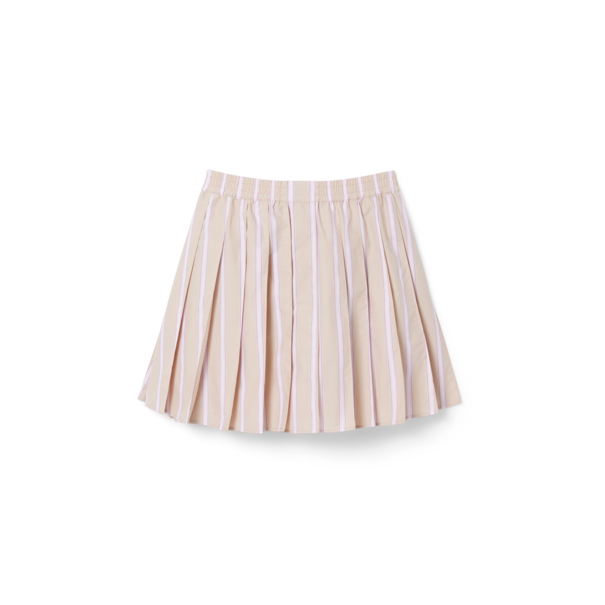 Εικόνα της Γυναικεία Poplin Short Striped Πλισέ Φούστα 