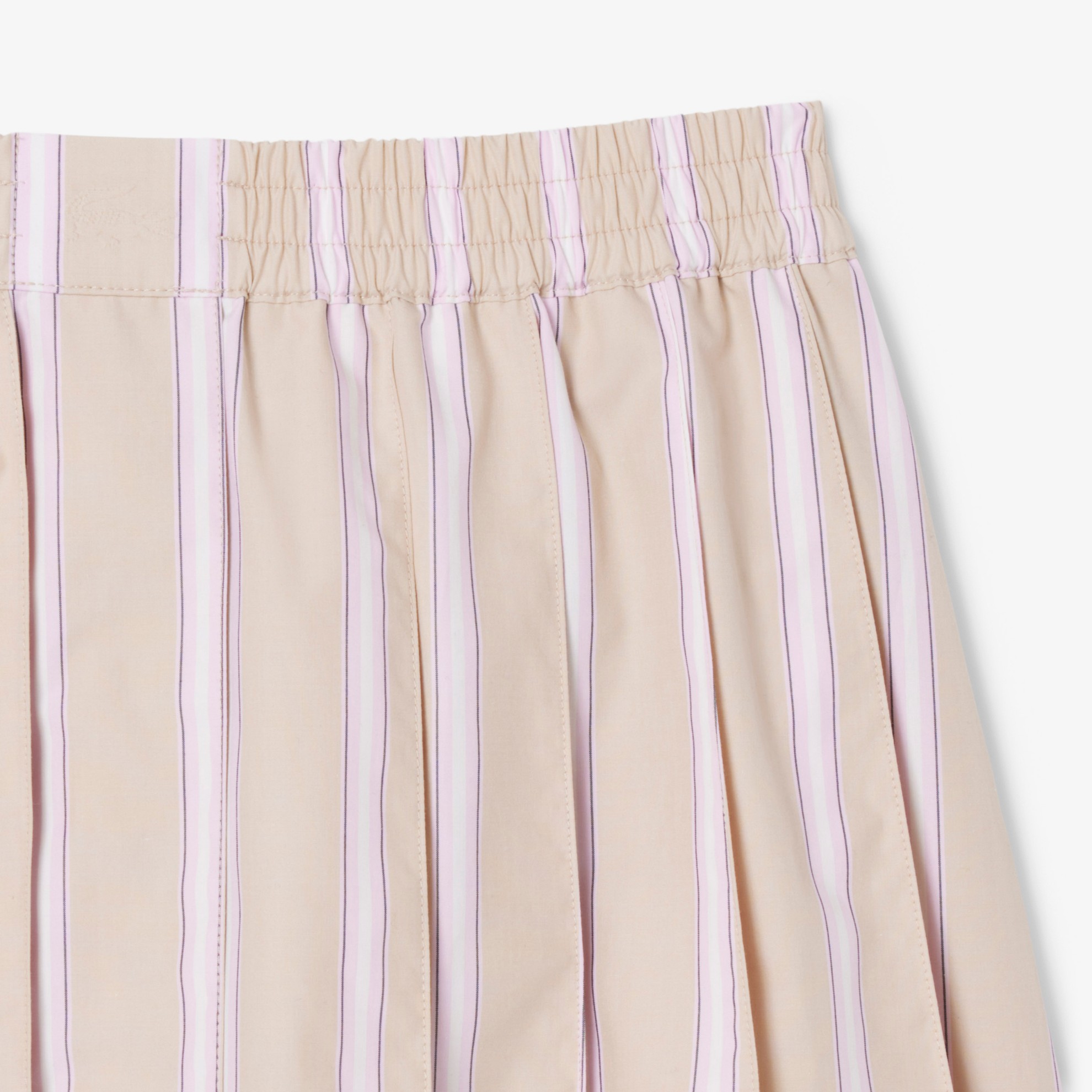 Εικόνα της Γυναικεία Poplin Short Striped Πλισέ Φούστα 