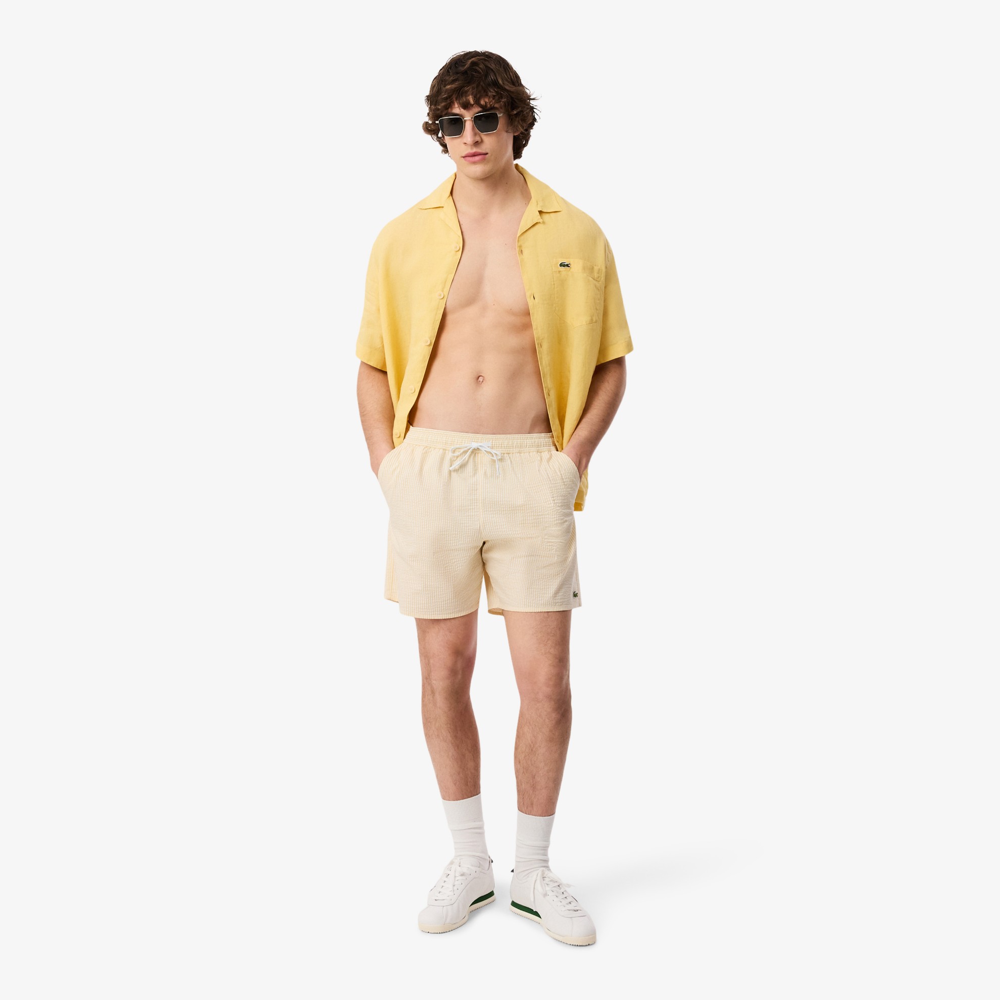 Εικόνα της Ανδρικό Mid Length Striped Textured Μαγιό