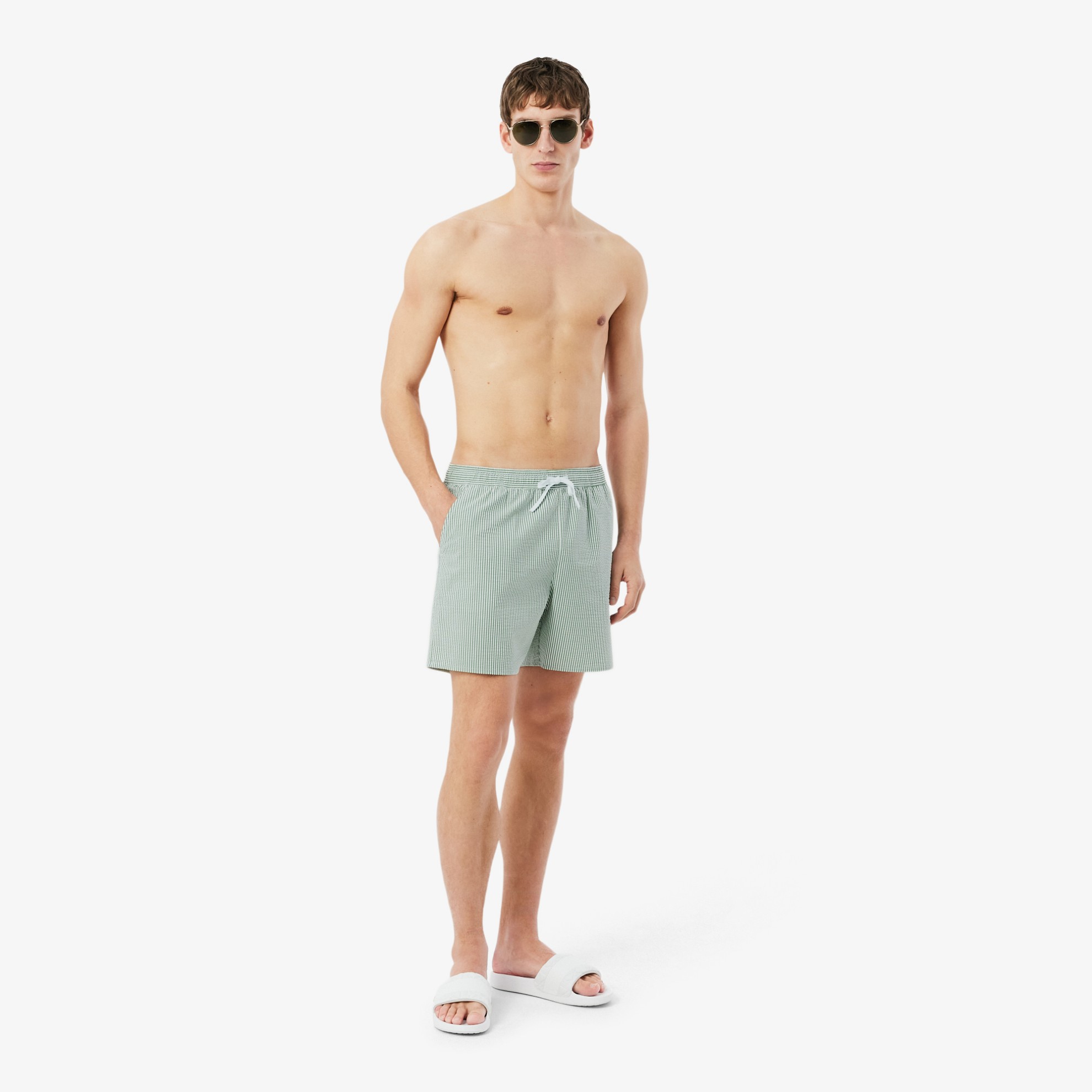Εικόνα της Ανδρικό Mid Length Striped Textured Μαγιό