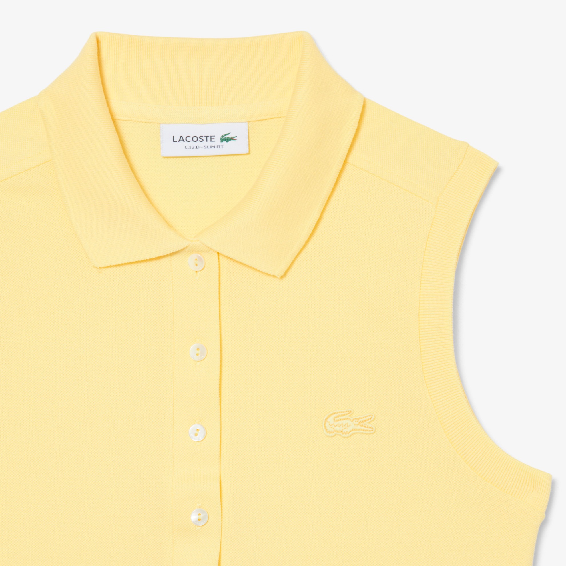 Εικόνα της Γυναικεία Αμάνικη Cotton Piqué Polo Μπλούζα Slim Fit