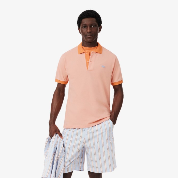 Εικόνα της Ανδρική Contrast Rib Polo Μπλούζα Classic Fit 