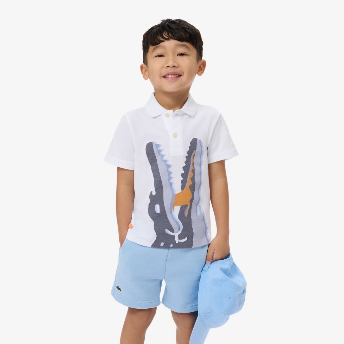 Εικόνα της Παιδική Printed Cotton Polo Μπλούζα 