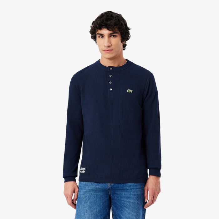 Εικόνα της Ανδρικό Waffle Knit Henley T-Shirt