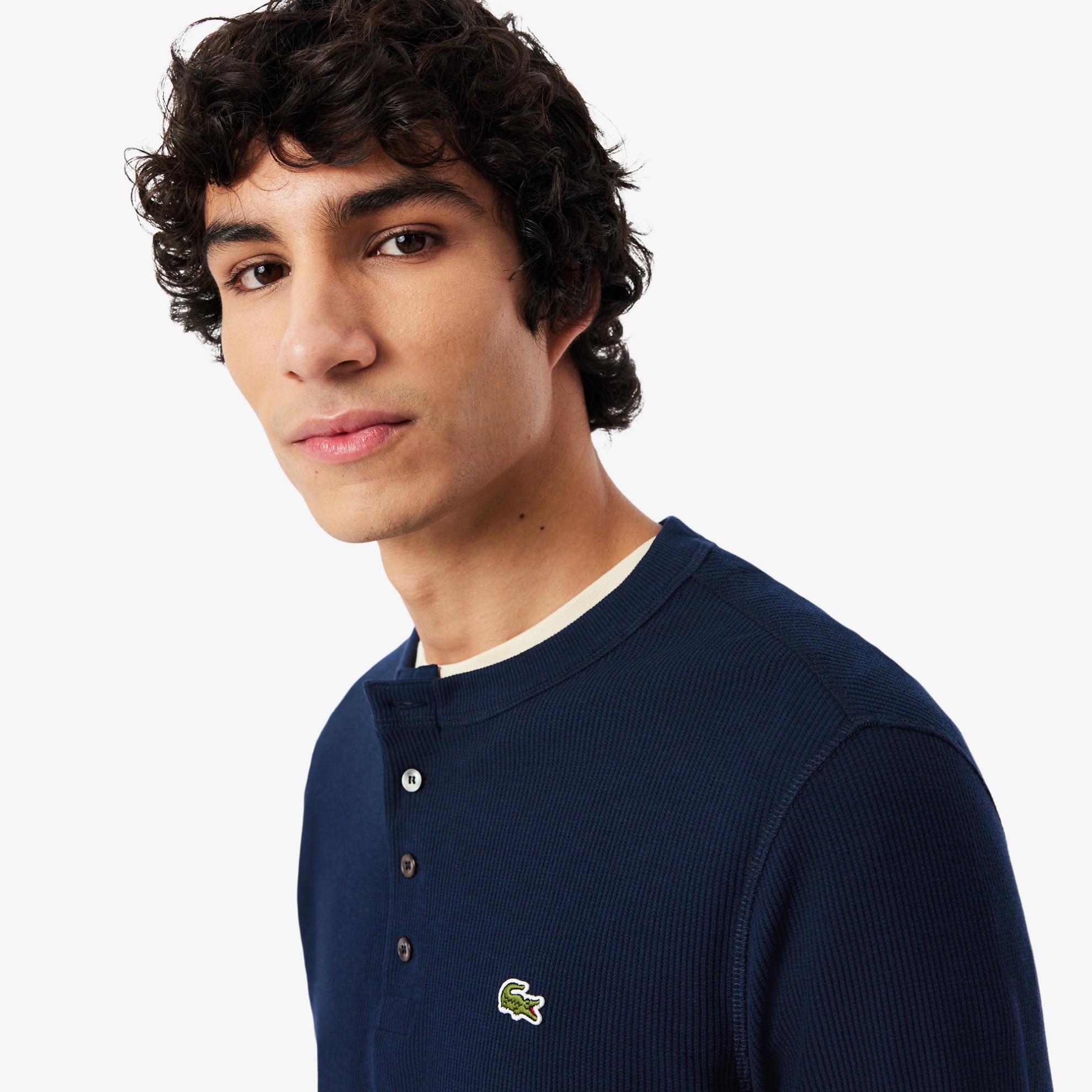 Εικόνα της Ανδρικό Waffle Knit Henley T-Shirt
