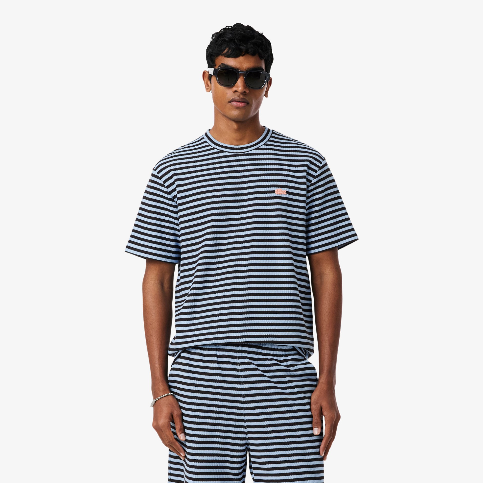 Εικόνα της Ανδρικό Textured Ριγέ Cotton T-Shirt