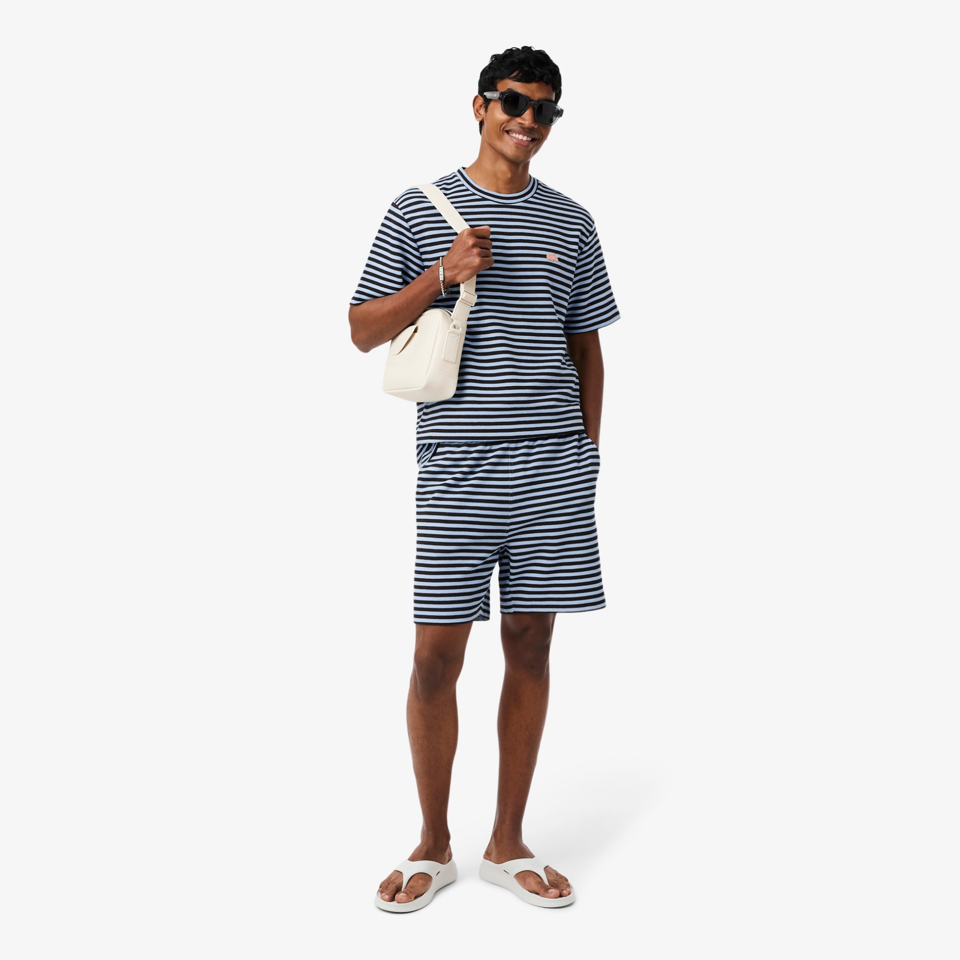 Εικόνα της Ανδρικό Textured Ριγέ Cotton T-Shirt