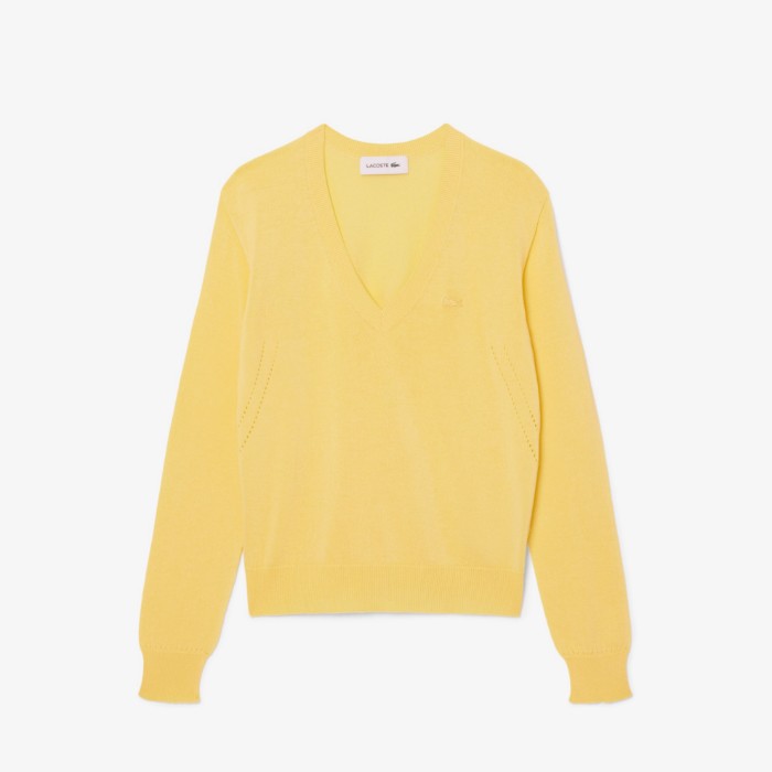 Εικόνα της Γυναικείο Seamless Knit V Neck Πουλόβερ 