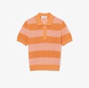 Γυναικείο Striped Mesh Knit Polo Collar Πουλόβερ 