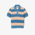 Γυναικείο Striped Mesh Knit Polo Collar Πουλόβερ 