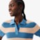 Εικόνα της Γυναικείο Striped Mesh Knit Polo Collar Πουλόβερ 