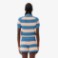 Εικόνα της Γυναικείο Striped Mesh Knit Polo Collar Πουλόβερ 