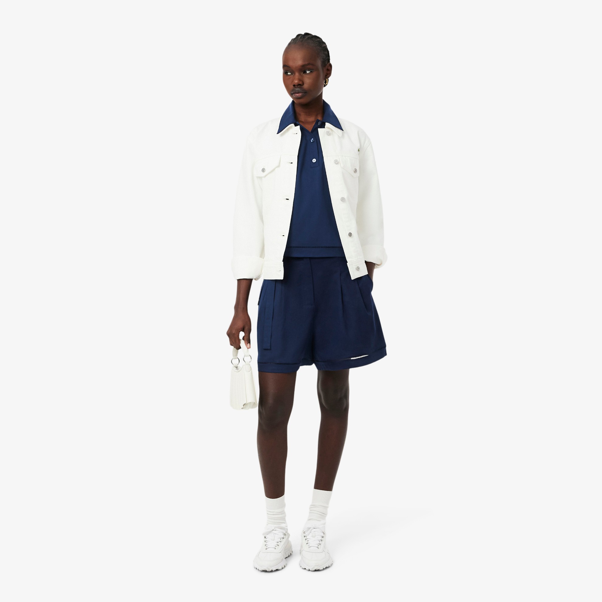 Εικόνα της Γυναικεία Oversized Fluid Twill Polo Μπλούζα