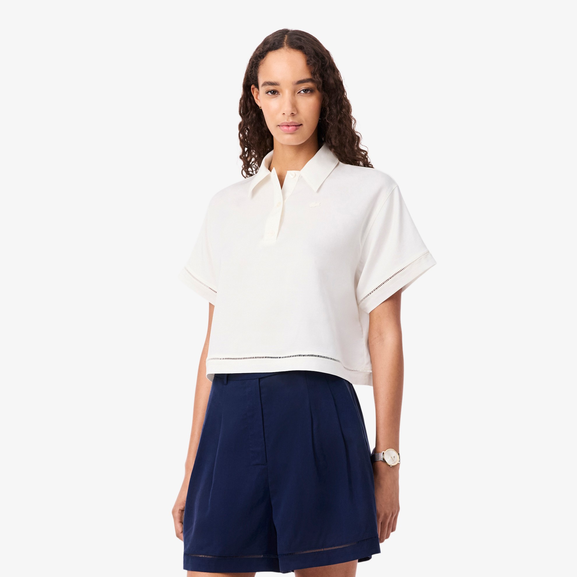 Εικόνα της Γυναικεία Oversized Fluid Twill Polo Μπλούζα