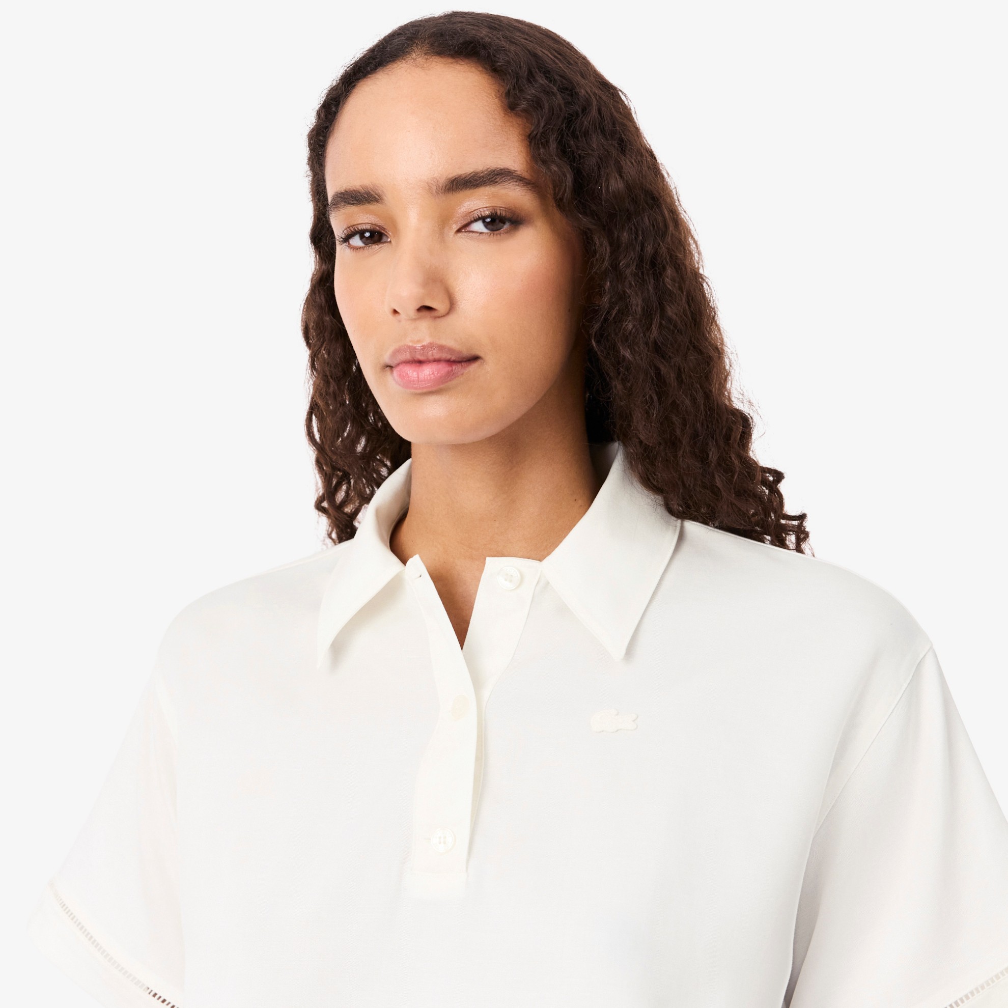 Εικόνα της Γυναικεία Oversized Fluid Twill Polo Μπλούζα