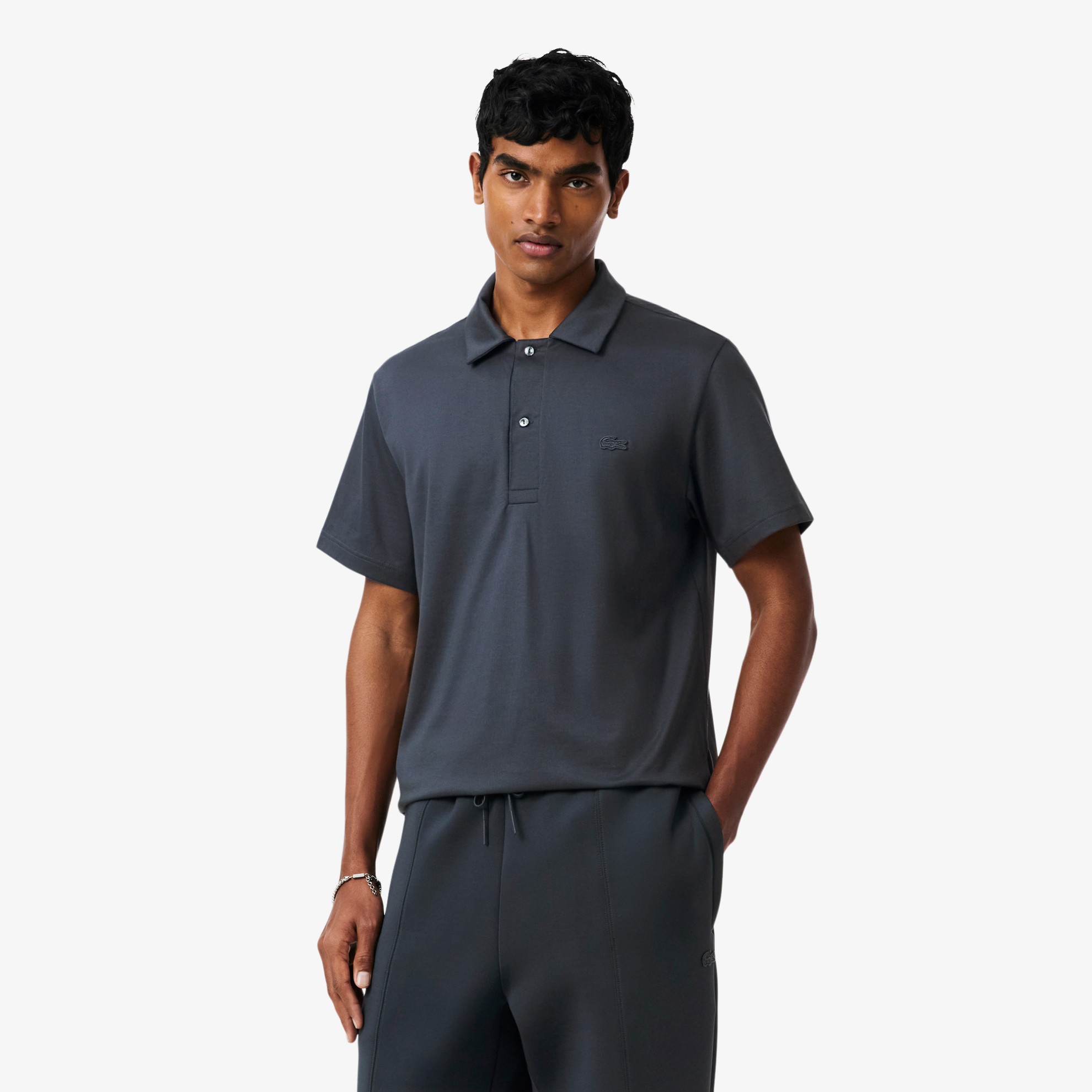 Εικόνα της Paris Open Neck Embroidered Polo Μπλούζα Classic Fit 