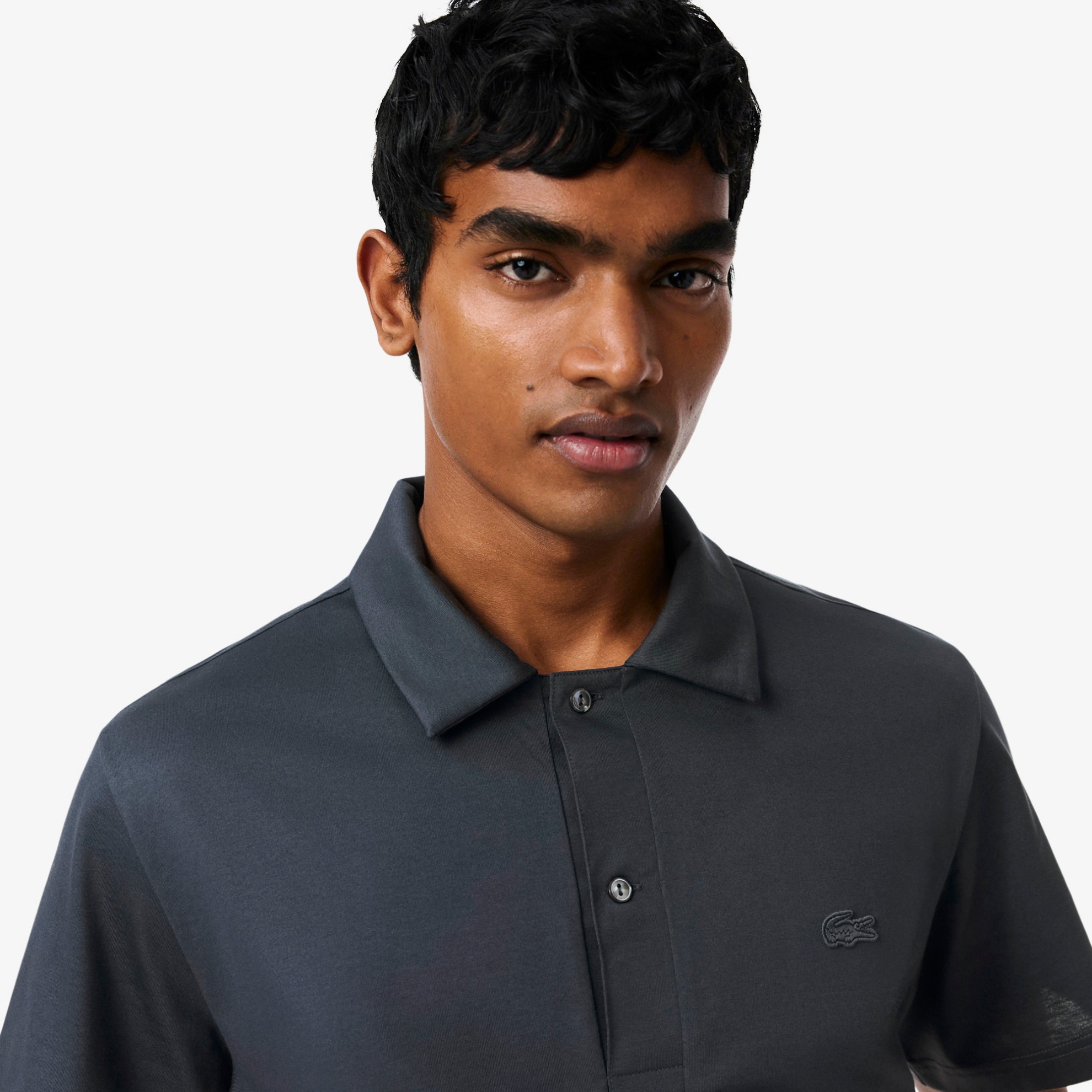 Εικόνα της Paris Open Neck Embroidered Polo Μπλούζα Classic Fit 