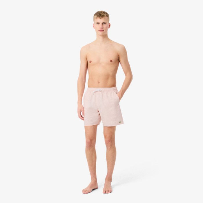 Εικόνα της Ανδρικό Mid Length Striped Textured Μαγιό