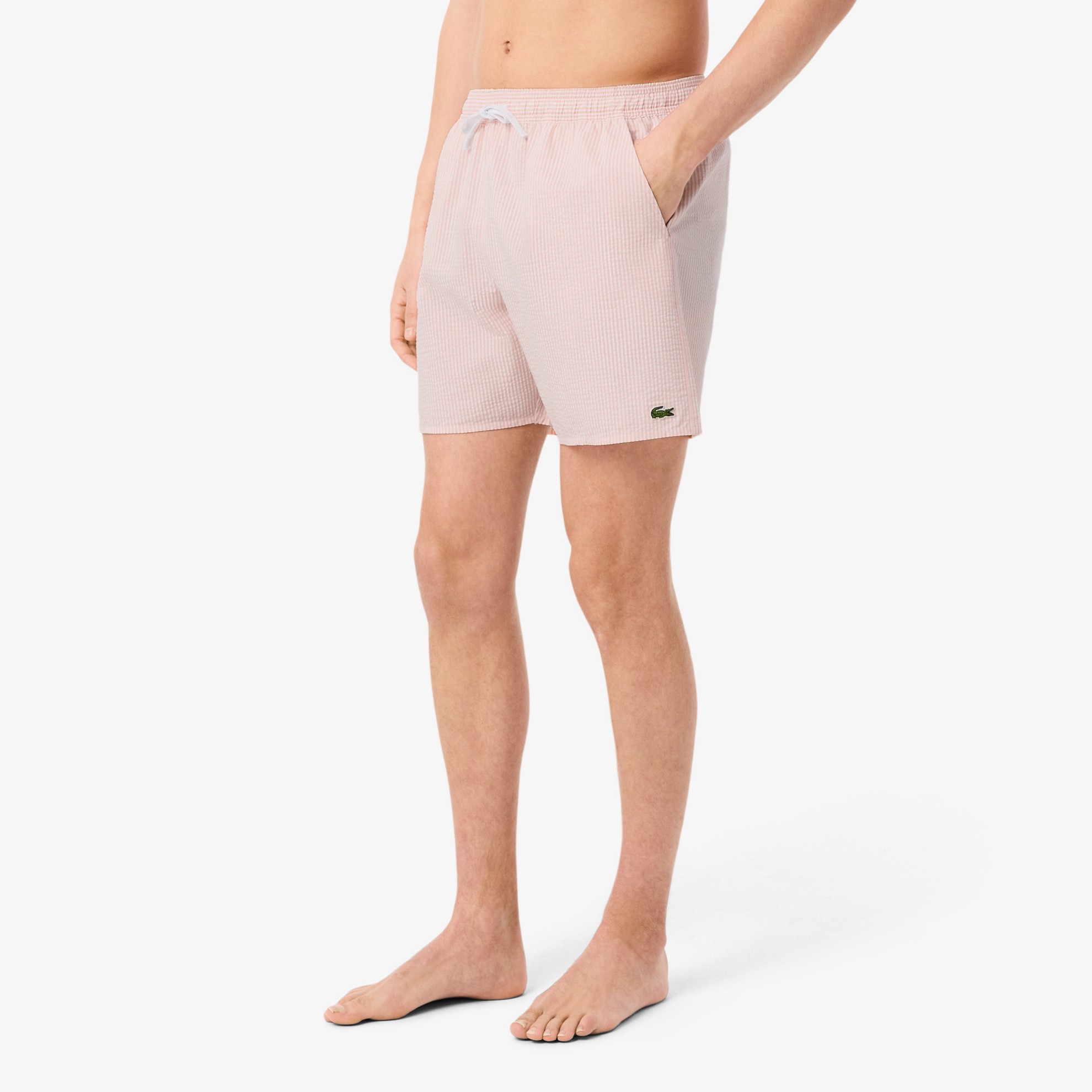 Εικόνα της Ανδρικό Mid Length Striped Textured Μαγιό